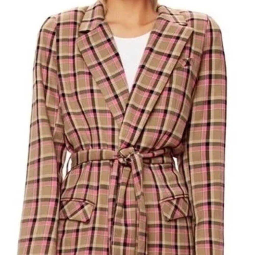 AFRM Cosa Belted Plaid Blazer - XS